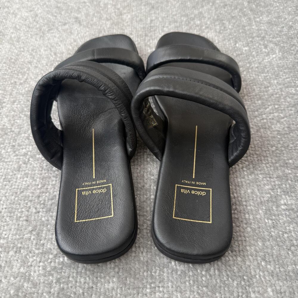 Dolce Vita Shoes Womens Size 9 Slide Sandals Made In Italy Double Strap Leather - Picture 4 of 9